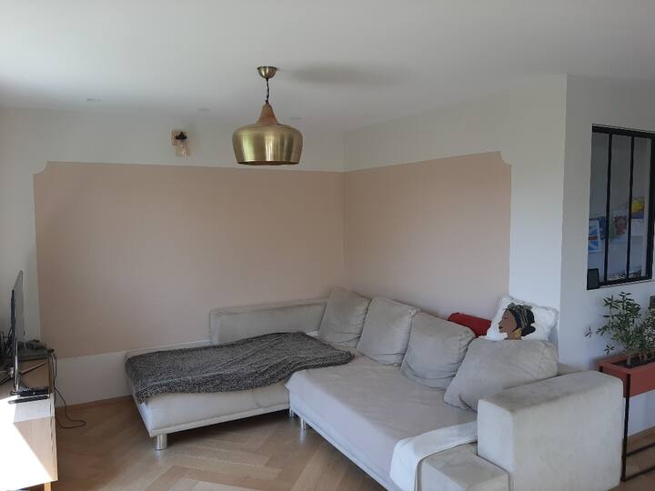 Salón con gran sofá