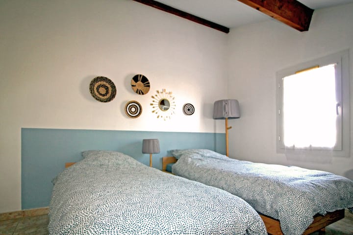 Mezzanine bed in twin bed configuration.  