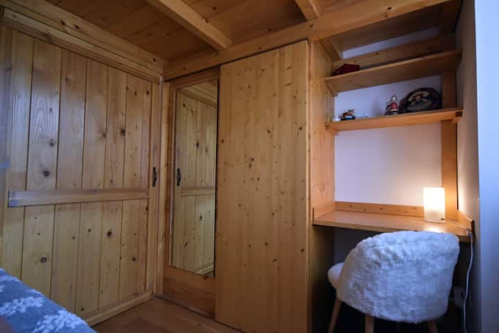 desk and bedroom closet 