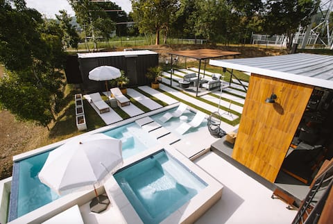 Mountain Getaway | Shipping containers w pool