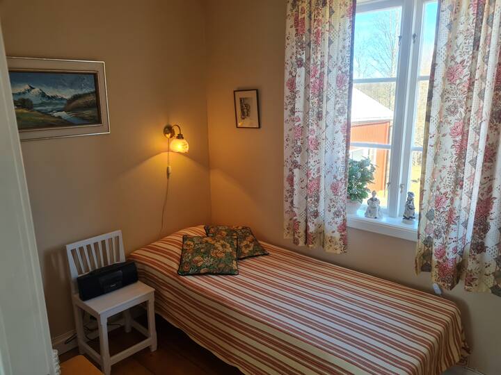 Chumba kidogo cha kulala ghorofani. Likizo ya kustarehesha yenye kitanda rahisi cha 90