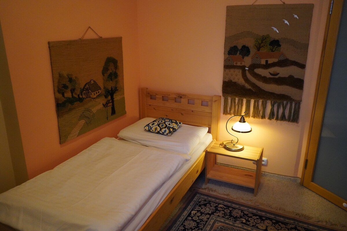 غرفة النوم رقم3: هناك سريران منفصلان ، بحجم 90 × 200 سم.
عادة ما يكون هذا هو المكان المناسب للأطفال. ولكن قد يكون البالغون كذلك.