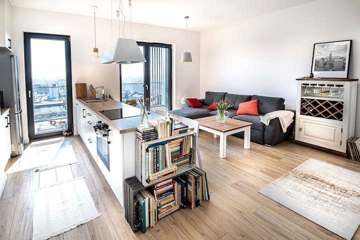 Panorama Penthouse - City Center 100m2, Fast Wi-fi - Katowice