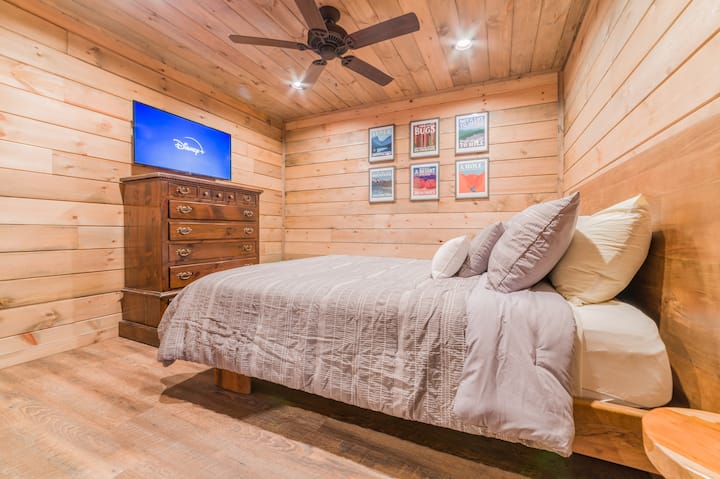 Downstairs bedroom #2 has a queen bed.