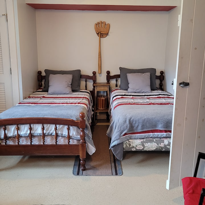 Singles in the lower level bedroom