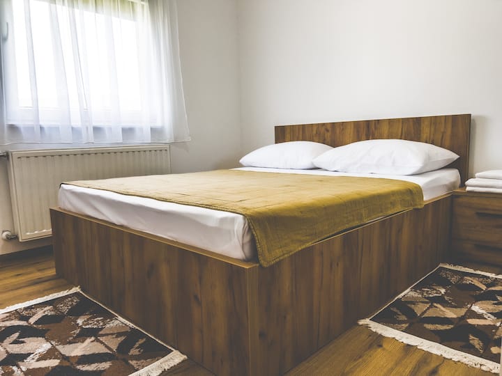 Ground bedroom with bathroom next door.