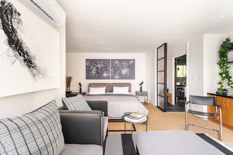 Modern studio apartment with solar