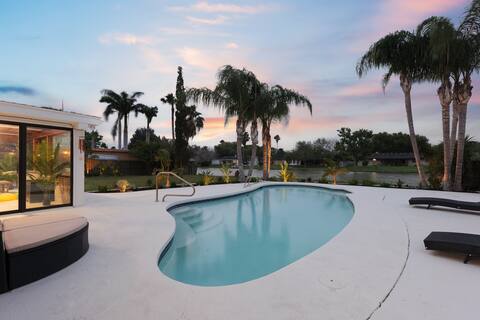 Stunning Waterfront Oasis w/ Pool + Game Room!
