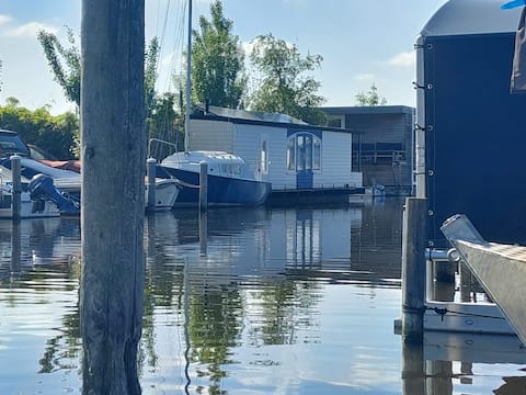 Houseboat for unique overnight stay on the water.