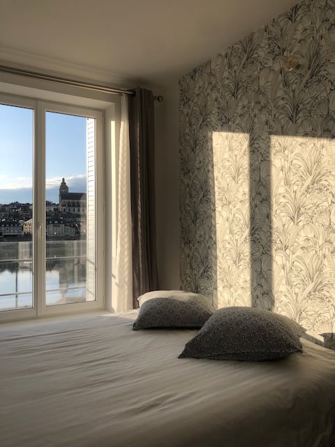 A view of Blois with parking