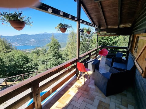 Villa on Mount Mottarone with views of Lake Orta