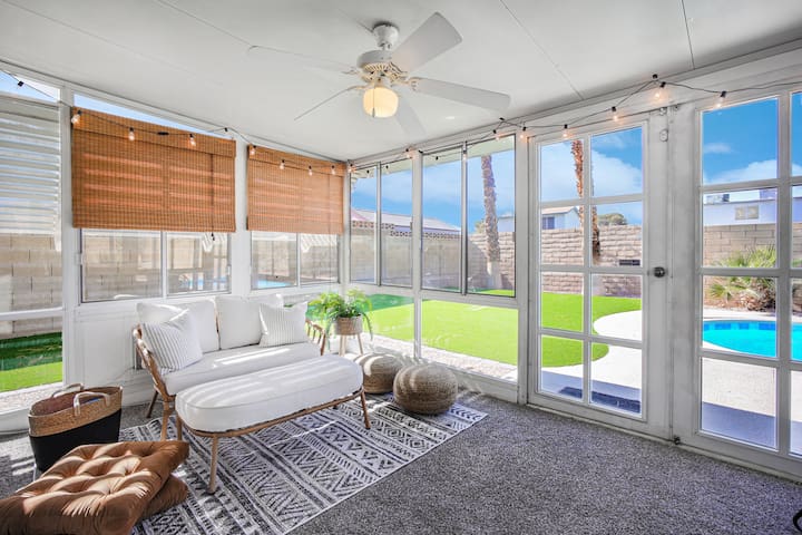 Home w/ Pool & Sunroom, 15 Minutes to the Strip!