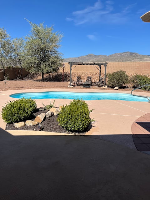Modern Desert Oasis with pool, spa, and game room