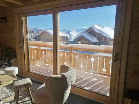 Airbnb performant: on the slopes with views of Mont Blanc! à Taninges
