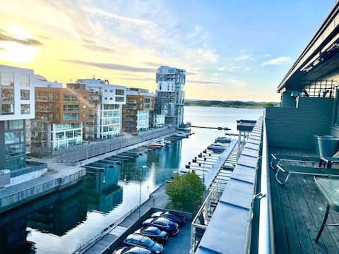Penthouse with roof terraces at Tønsberg pier