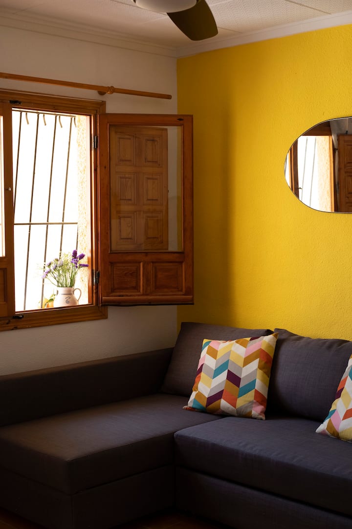 Authentic Spanish cottage with terrace and balcony.