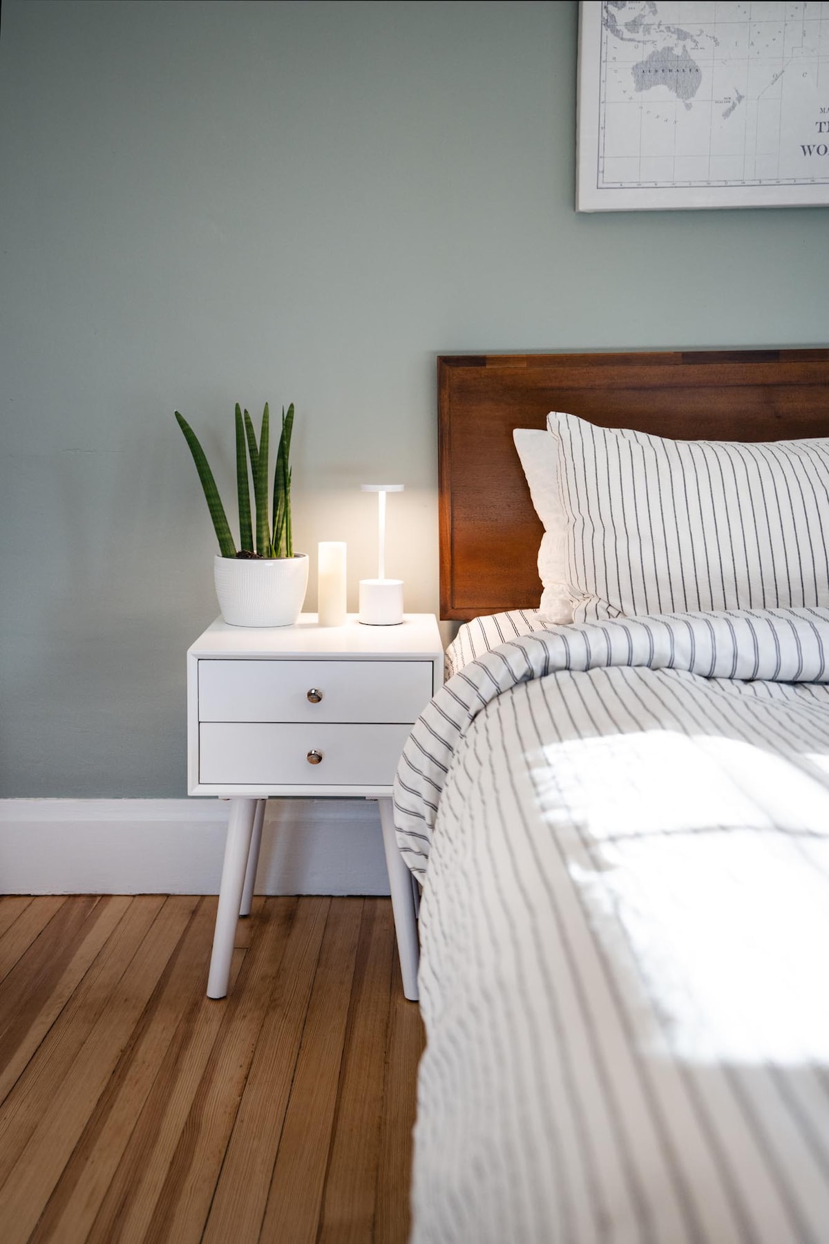 The primary bedroom.