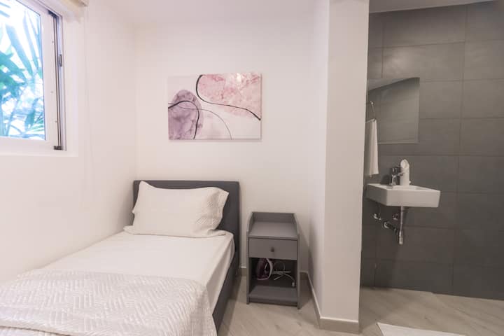 There is an extra room with a private bathroom and garden view. Please note that this room designed for only one person