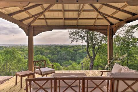 Perched atop bluff overlooking views FW Stockyards