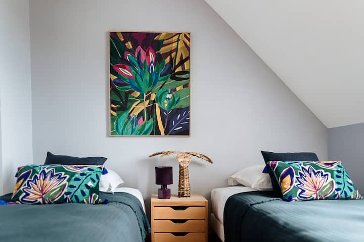 La habitación "Tropical" - 2 personas 
2 lits simples 90