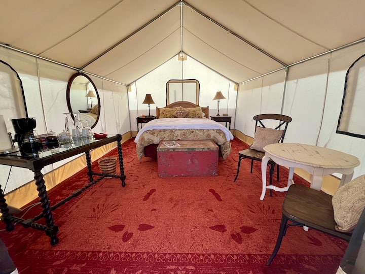 Cosmo Glamping tent at Zenzen Gardens Tents for Rent in Paonia