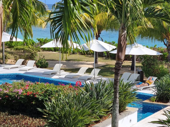 Beachfront Cap Ouest 2br apt, pool, balcony,WiFi Apartments for