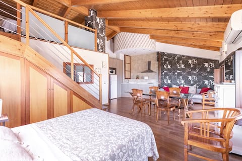 Loft-style penthouse with Jacuzzi 7 km from Alquézar