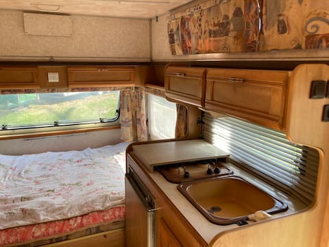 Popular Airbnb listing: Tiny romantic caravan for 3 ppl by the sea & lake in Gmina Trzebiatów