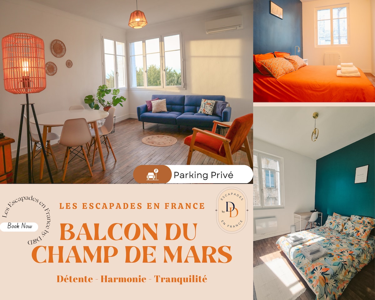 A brightly lit living area features comfortable seating and stylish decor, creating a welcoming environment. A cozy bedroom displays a spacious bed against a vibrant blue wall. Sunlight filters through large windows, highlighting the inviting atmosphere of the entire space.