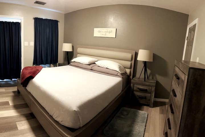 Our master bedroom now features a King Bed.