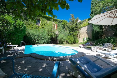 Large house with swimming pool and beautiful wooded garden