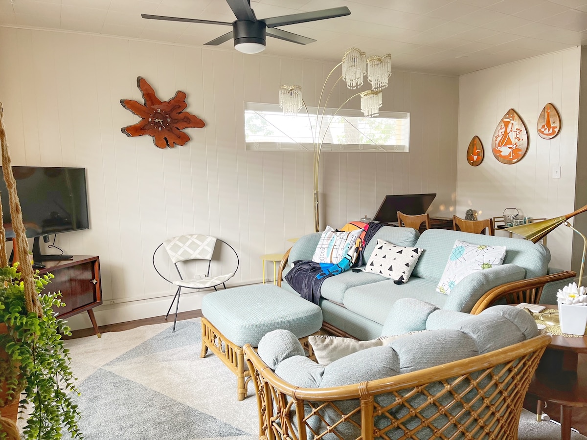 Living room with real mid-century decor