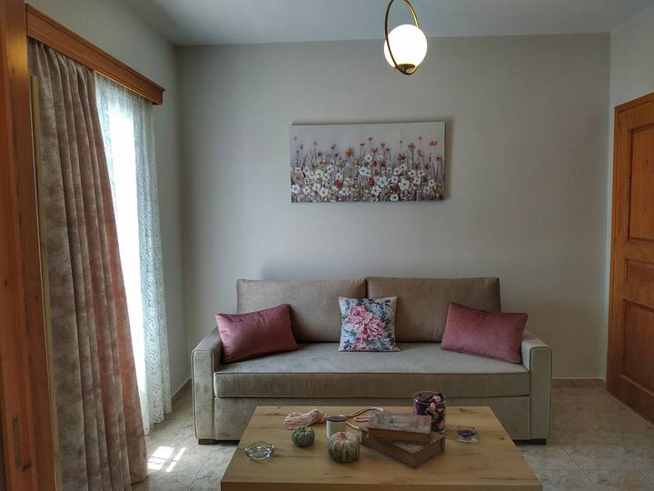 พื้นที่นั่งเล่นที่มีโซฟาที่แปลงเป็นเตียงได้