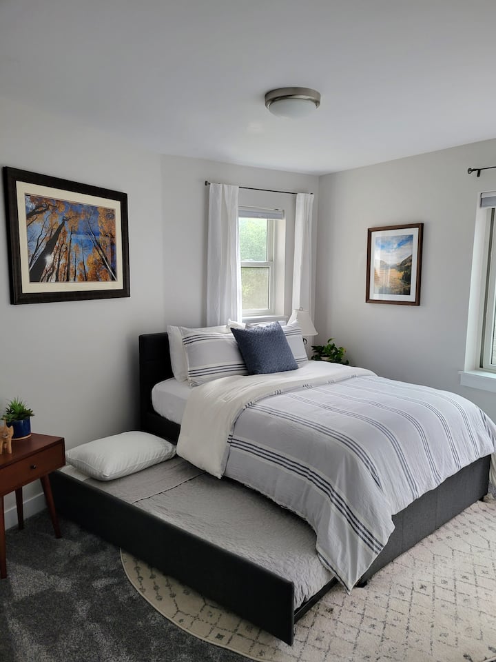 Second upstairs bedroom with Full Bed with Twin Trundle Bed. Bathroom next door.