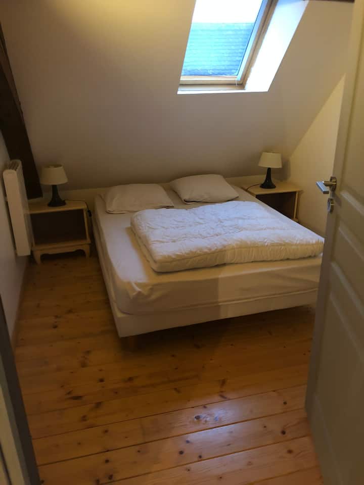 Chumba chenye vitanda viwili na WARDROBE 