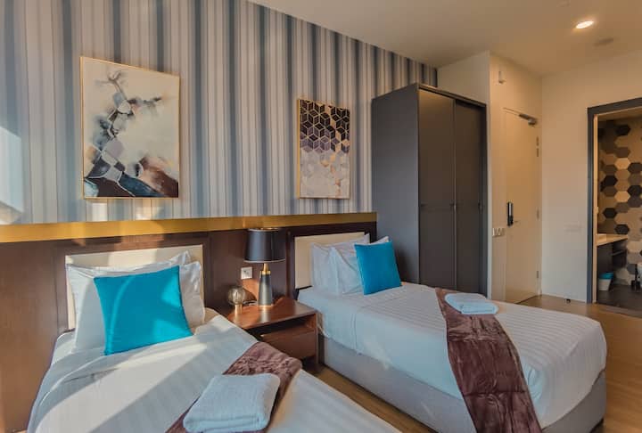 Retro Twin-bed Room | Kl Tower View & Netflix - Malaisie