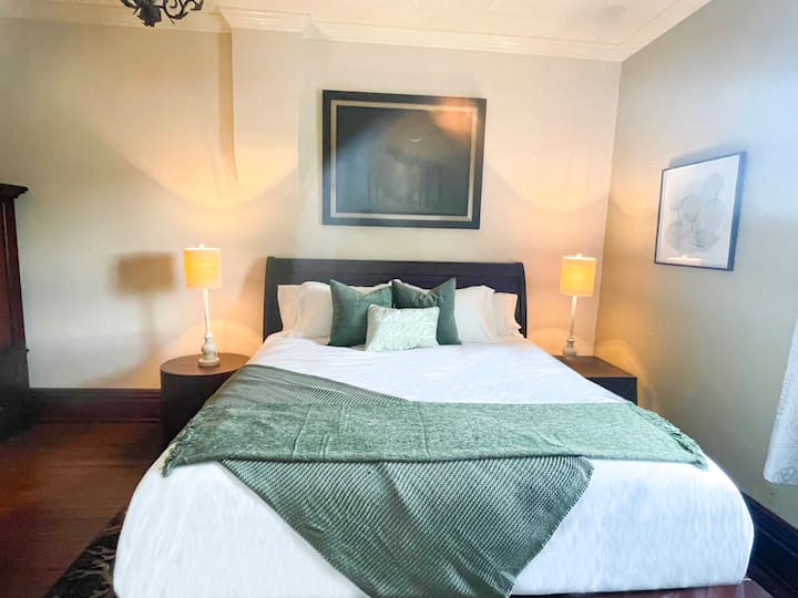 King size bed in primary bedroom