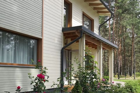Two-story beach house with garden