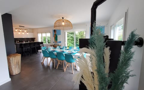 Beautiful house on the pond.