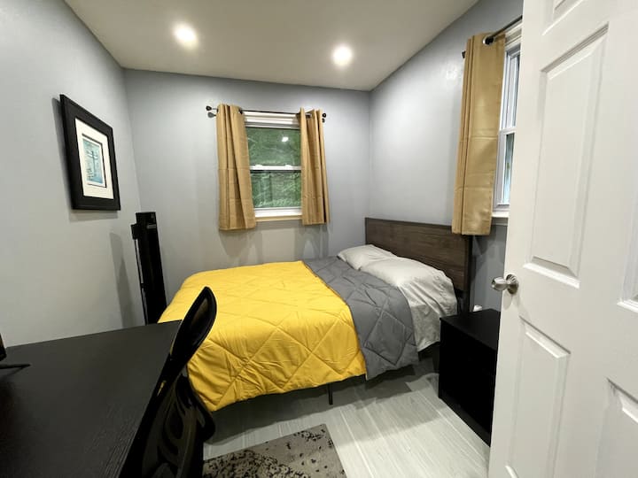 Bedroom III fully restored, and ready for your comfort stay.  We've added a monitor for your smart T.V. convenience.  Just plug, log in and play.