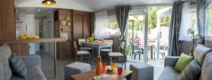 Mobilhome 40m² 6p, Location Pour  Nuitées,plage - Saint-Michel-Chef-Chef