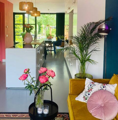Spacious hip, colorful house with deep garden downtown