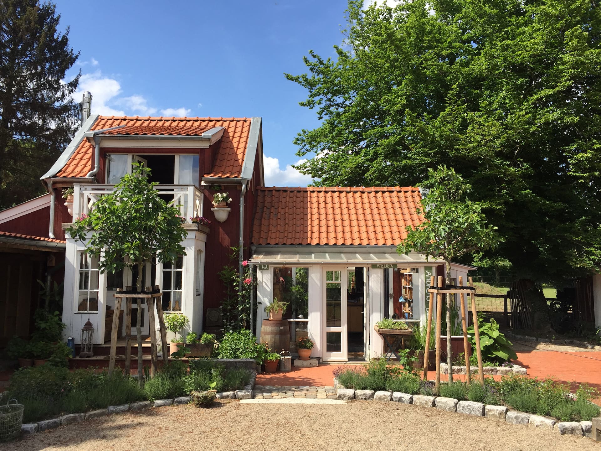 Ecological house on a picturesque farm