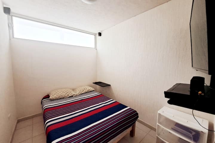 Პირველ სართულზე სტუდიოს ტიპის ორადგილიანი საწოლი ტელევიზორით (კარის გარეშე)