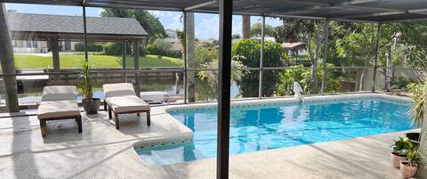 Tropical Waterfront Pool Home & Private Dock