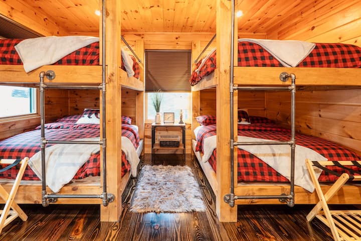 Stretch out in these custom, FULL SIZE bunk beds made from locally sourced abandoned barn beams! 