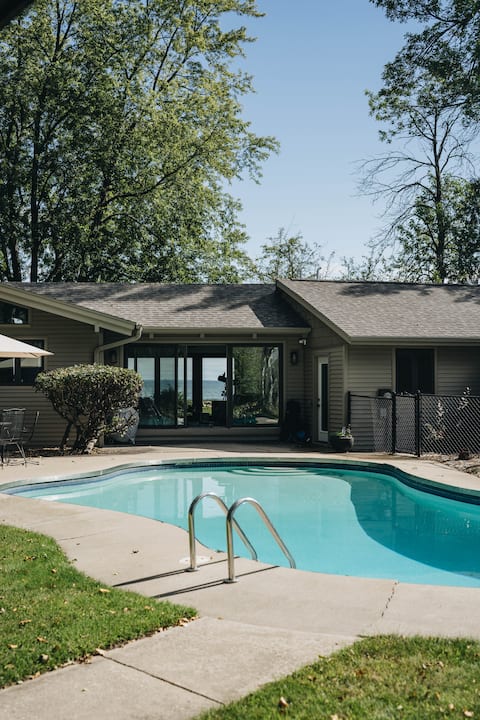 Luxury Lakefront Home with Pool and Fire Pit