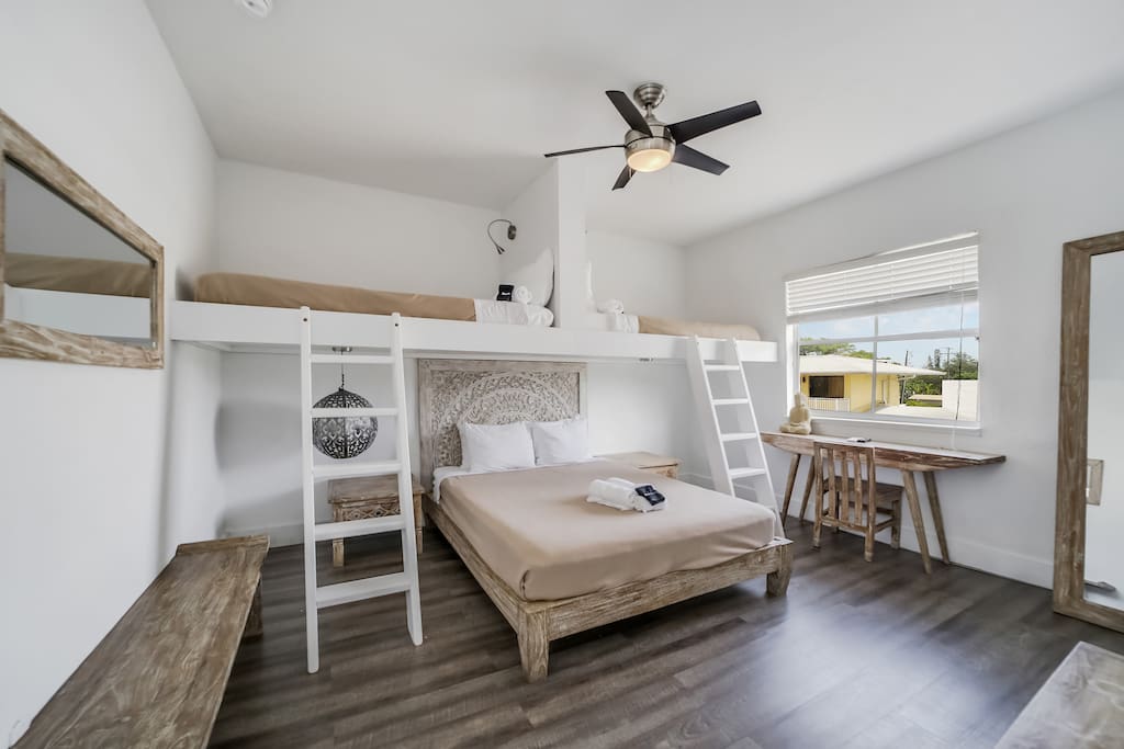 Airbnb At Mine | Zen suite with a Queen + Two Twins