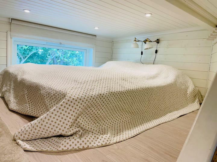 Loft con cama de matrimonio.