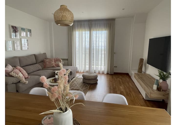 Living room with terrace access.